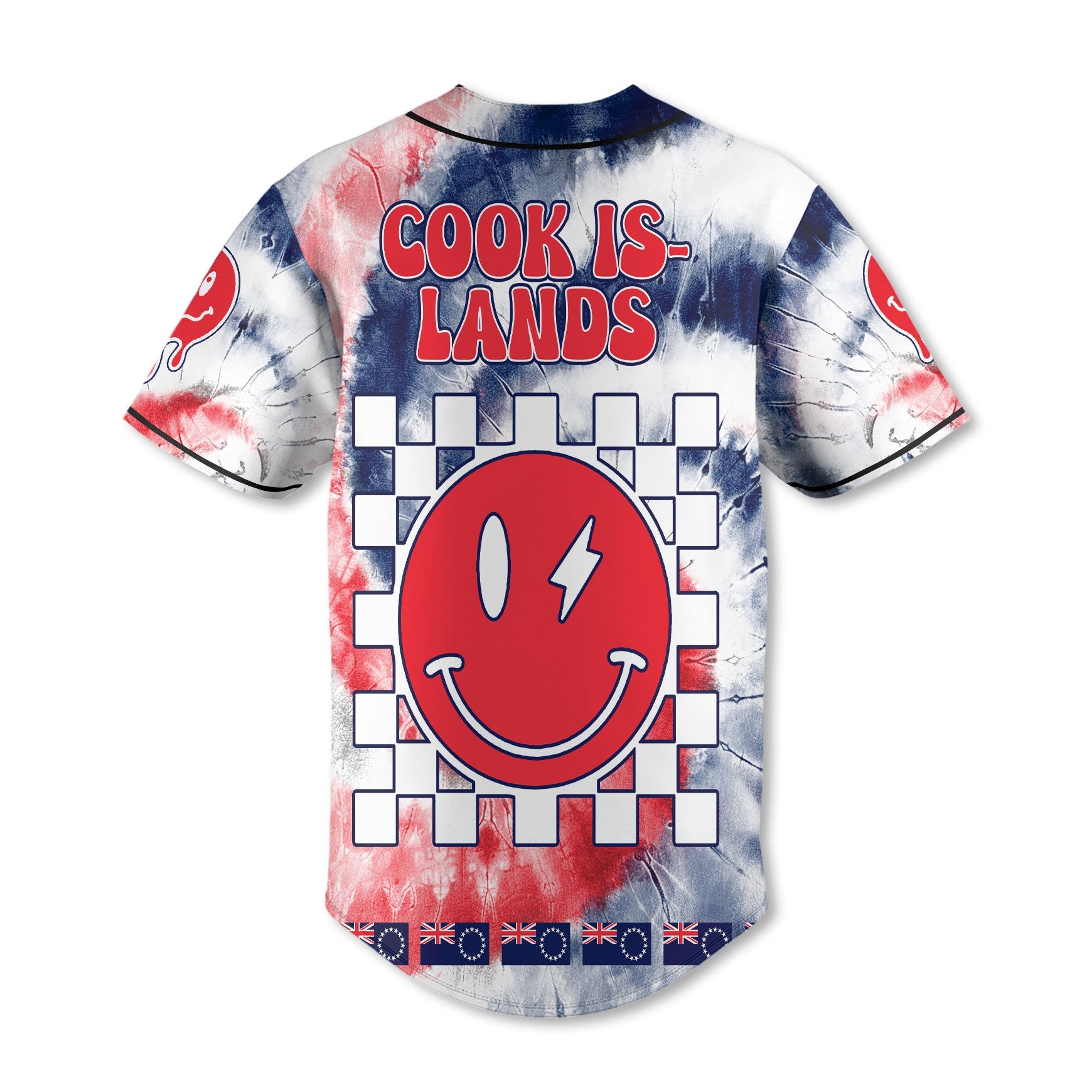 Cook Islands Baseball Jersey Custom Tie Dye Style 3