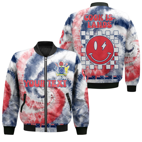 Cook Islands Bomber Jacket Custom Tie Dye Style 1