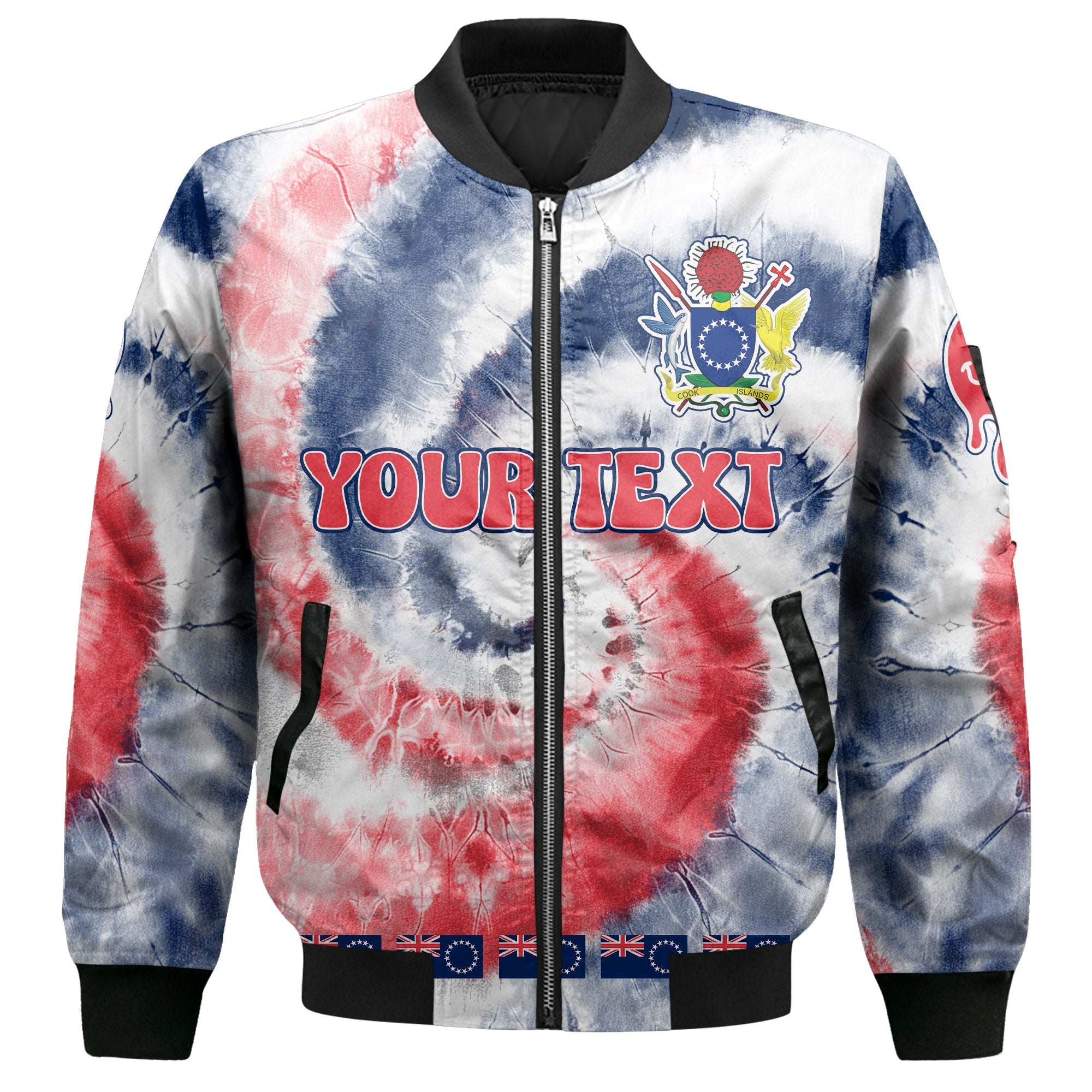 Cook Islands Bomber Jacket Custom Tie Dye Style 2