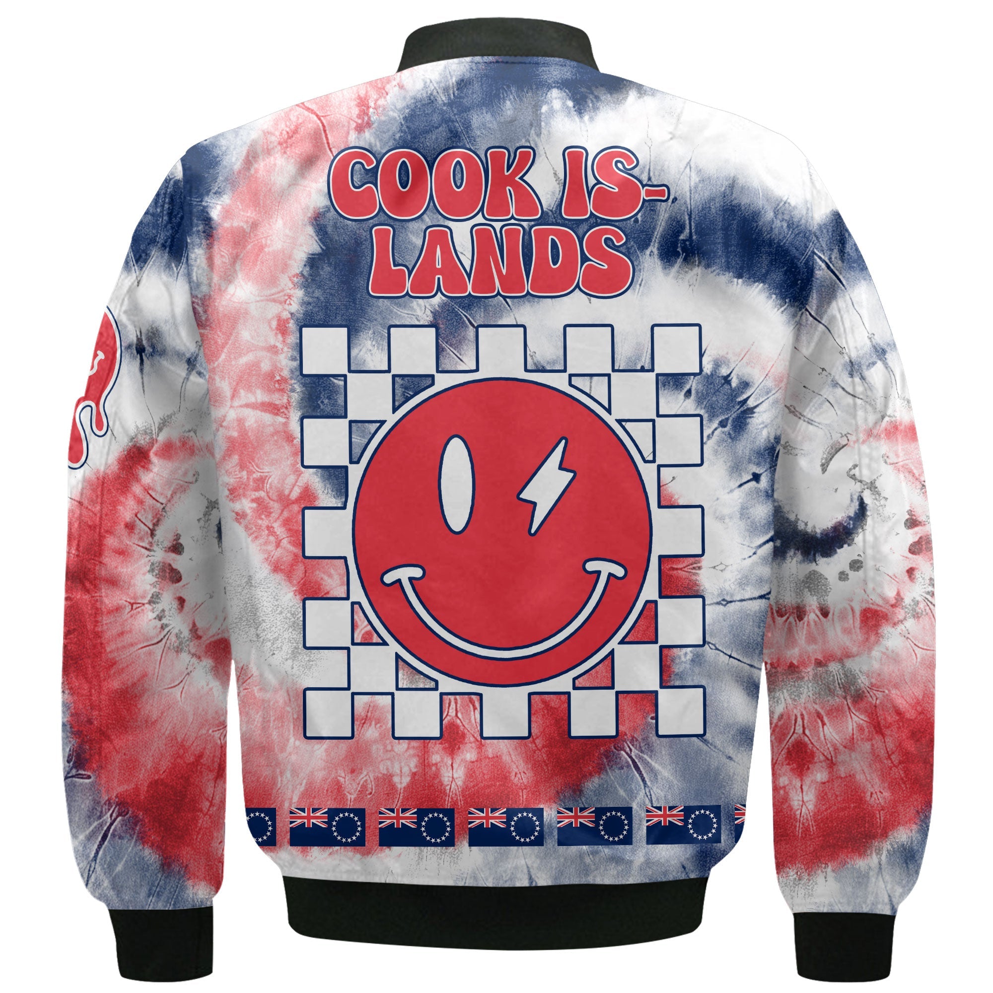 Cook Islands Bomber Jacket Custom Tie Dye Style 3