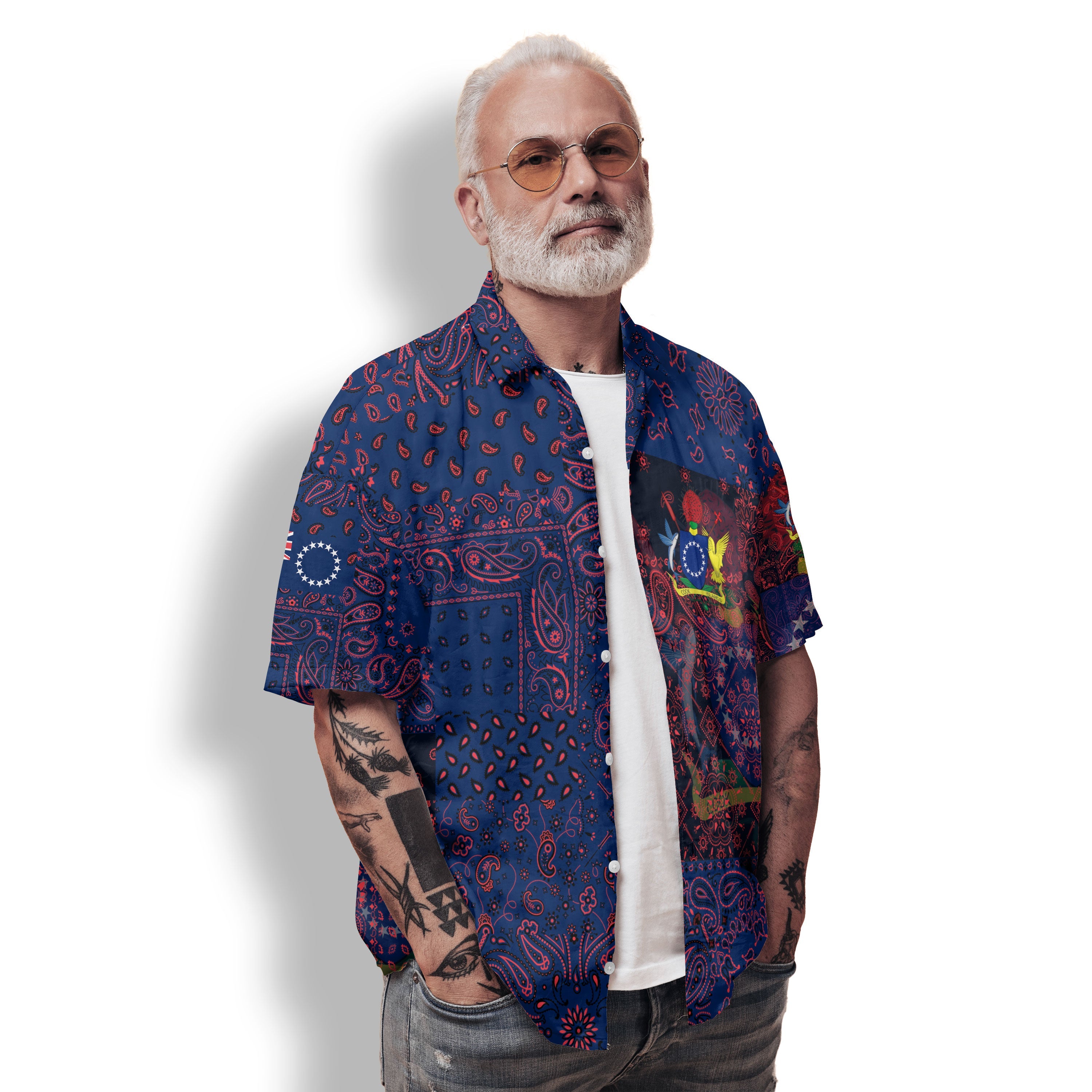 Cook Islands Hawaiian Shirt Paisley Flag And Skull Style 2