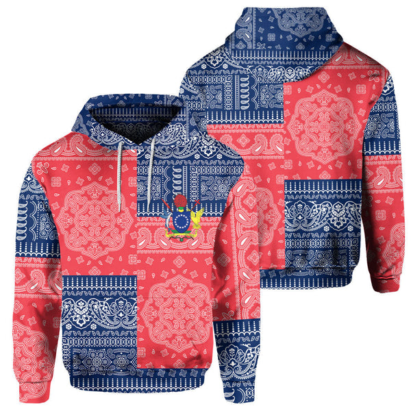 Cook Islands Hoodie Flag And Paisley Basic Style 1