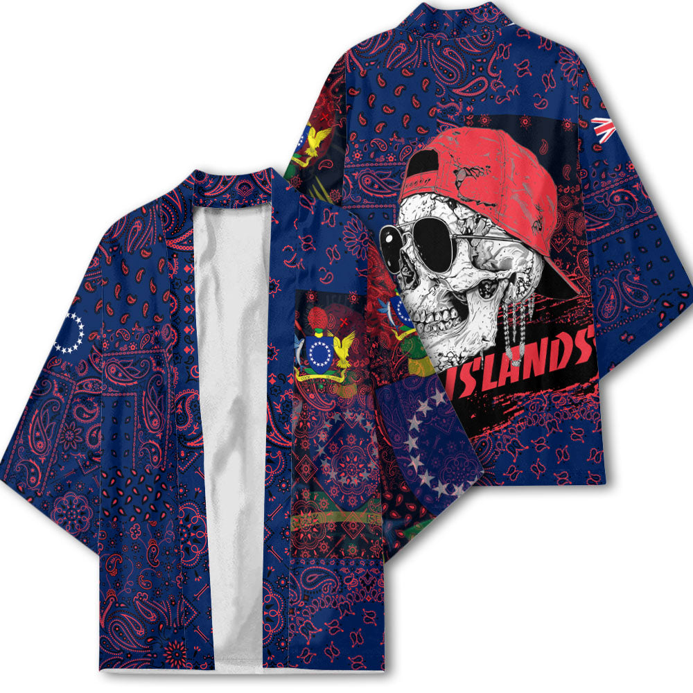 Cook Islands Kimono Paisley Flag And Skull Style 2