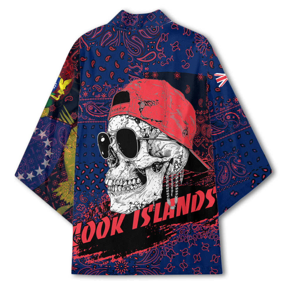 Cook Islands Kimono Paisley Flag And Skull Style 3