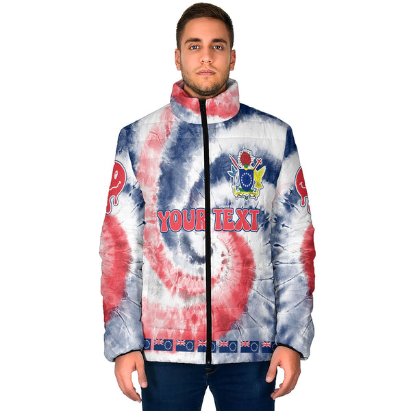 Cook Islands Men Padded Jacket Custom Tie Dye Style 1