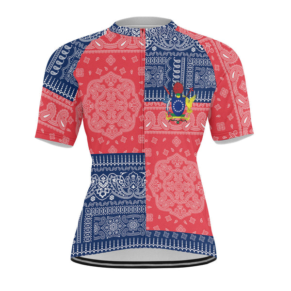 Cook Islands Men Cycling Jersey Flag And Paisley Basic Style 1