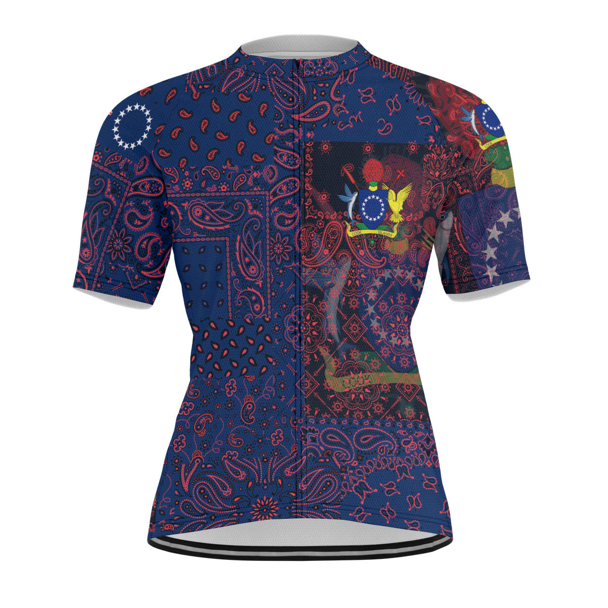 Cook Islands Men Cycling Jersey Paisley Flag And Skull Style 1