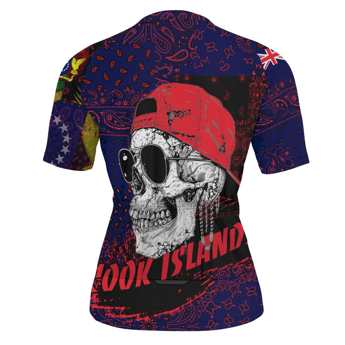 Cook Islands Men Cycling Jersey Paisley Flag And Skull Style 3