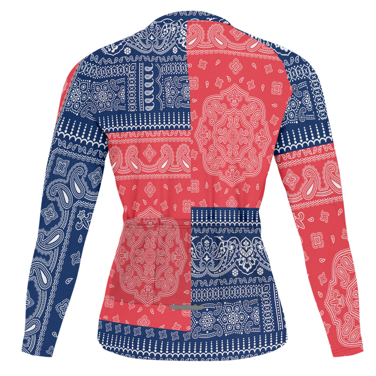 Cook Islands Raglan Men Cycling Jersey Long Sleeve Flag And Paisley Basic Style 2