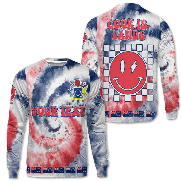 Cook Islands Sweatshirt Custom Tie Dye Style 1