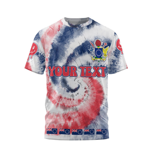 Cook Islands T Shirt Custom Tie Dye Style 1