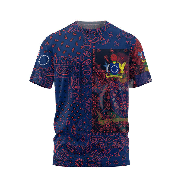 Cook Islands T Shirt Paisley Flag And Skull Style 1