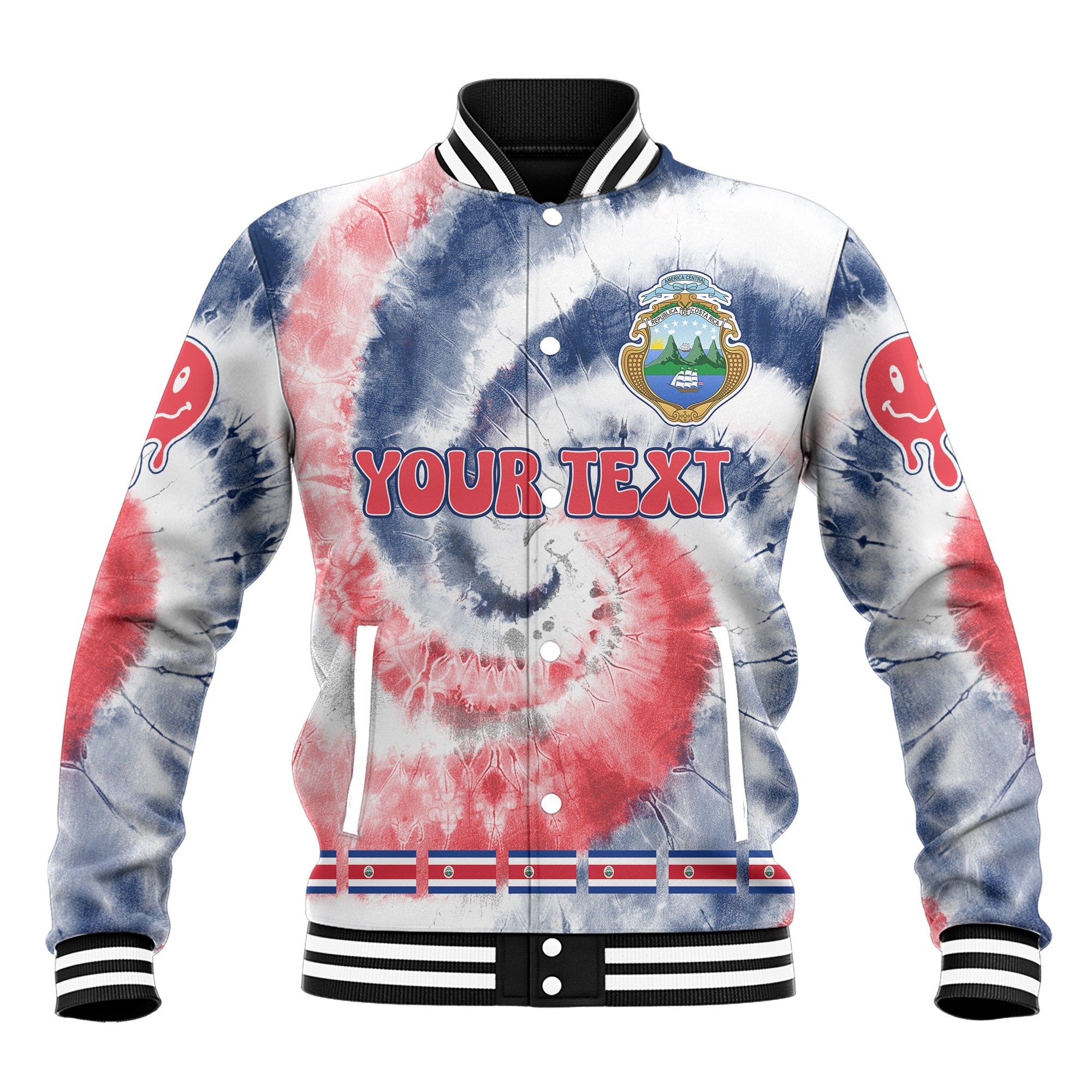 Costa Rica Baseball Jacket Custom Tie Dye Style 2