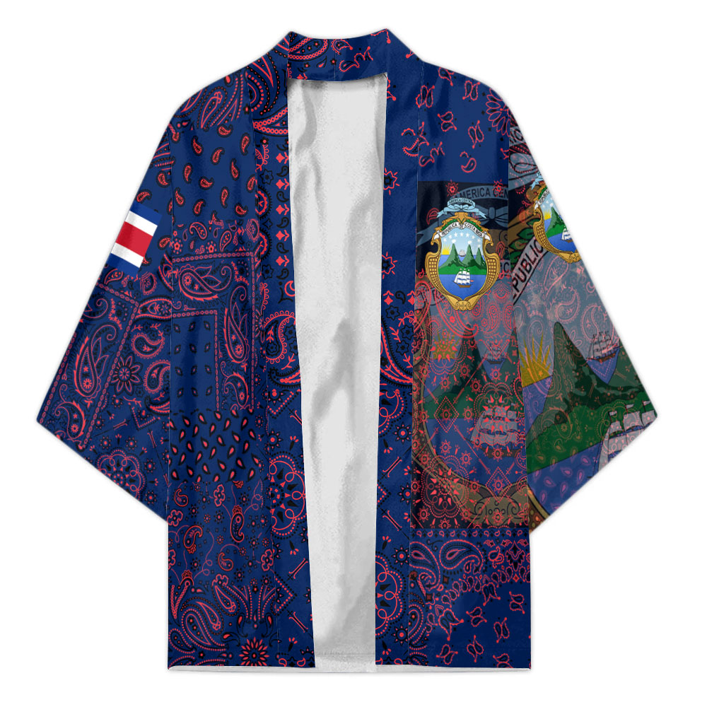 Costa Rica Kimono Paisley Flag And Skull Style 1