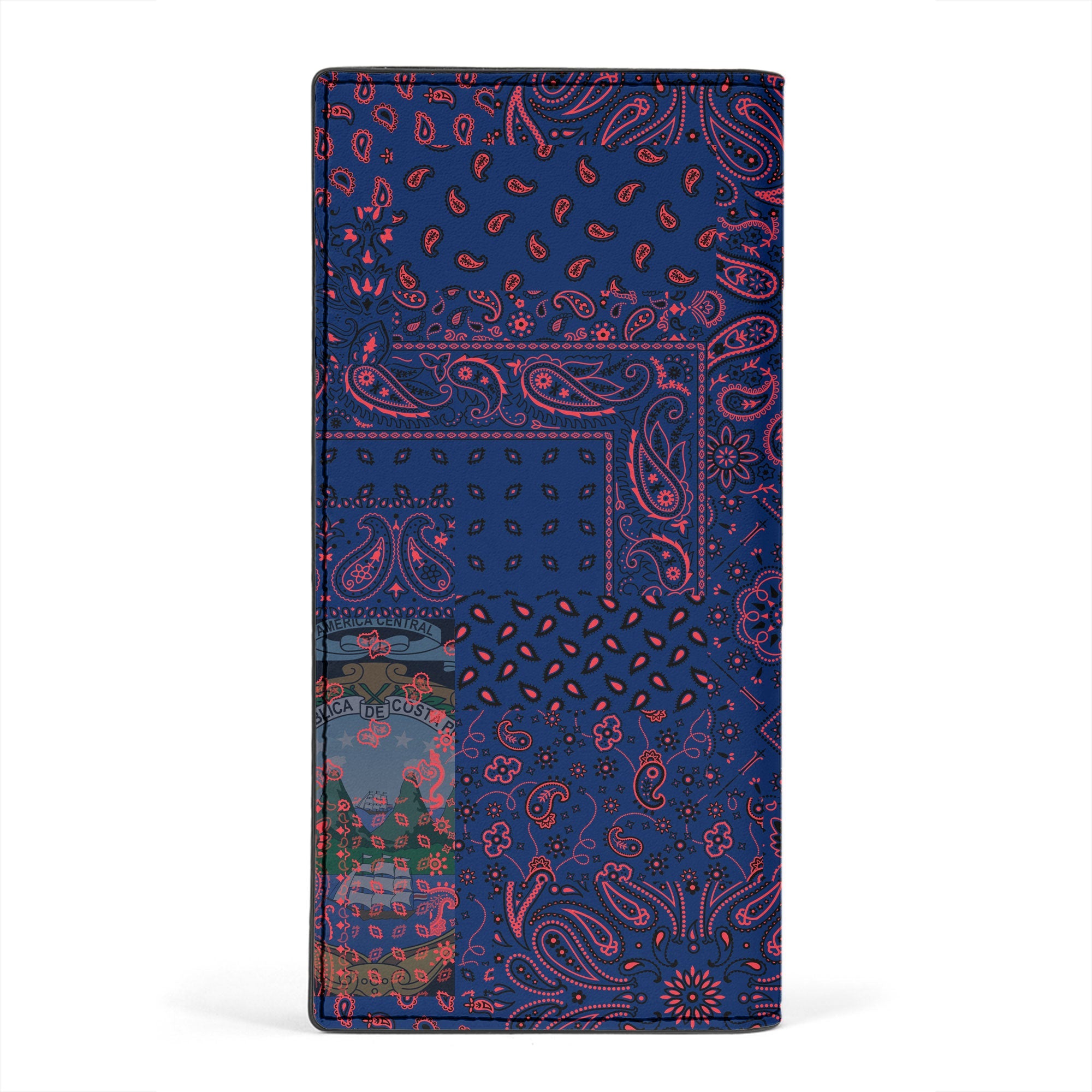 Costa Rica Leather Wallet Paisley Flag And Skull Style 2