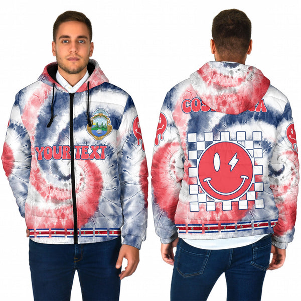 Costa Rica Men Hooded Padded Jacket Custom Tie Dye Style 1