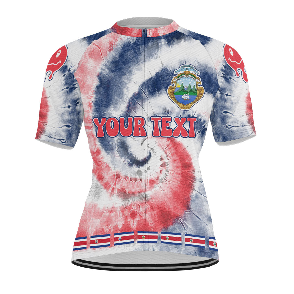 Costa Rica Men Cycling Jersey Custom Tie Dye Style 1