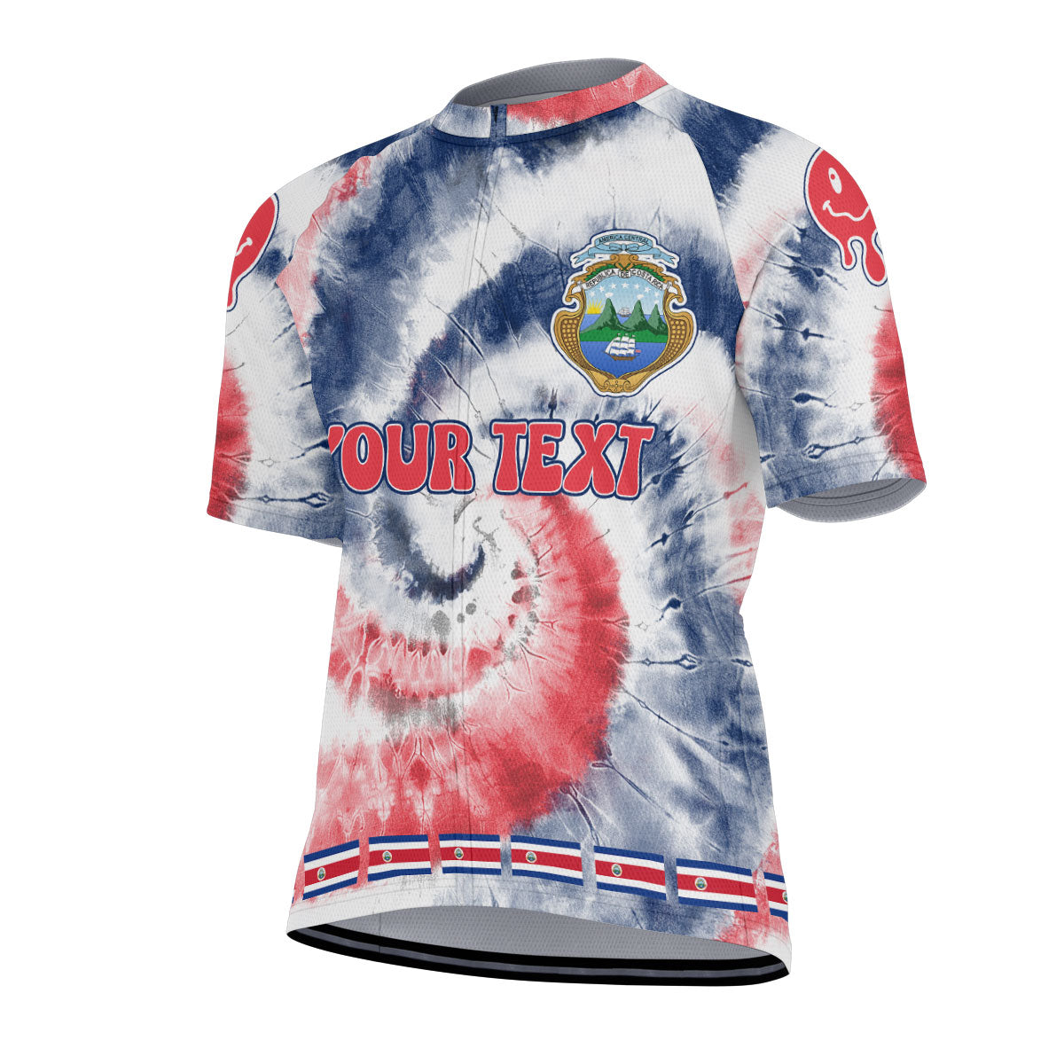 Costa Rica Men Cycling Jersey Custom Tie Dye Style 2