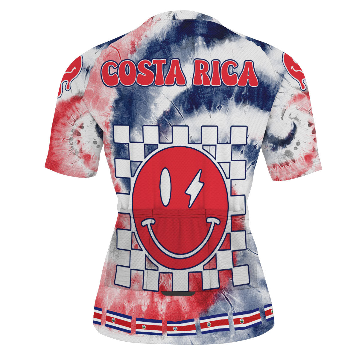 Costa Rica Men Cycling Jersey Custom Tie Dye Style 3