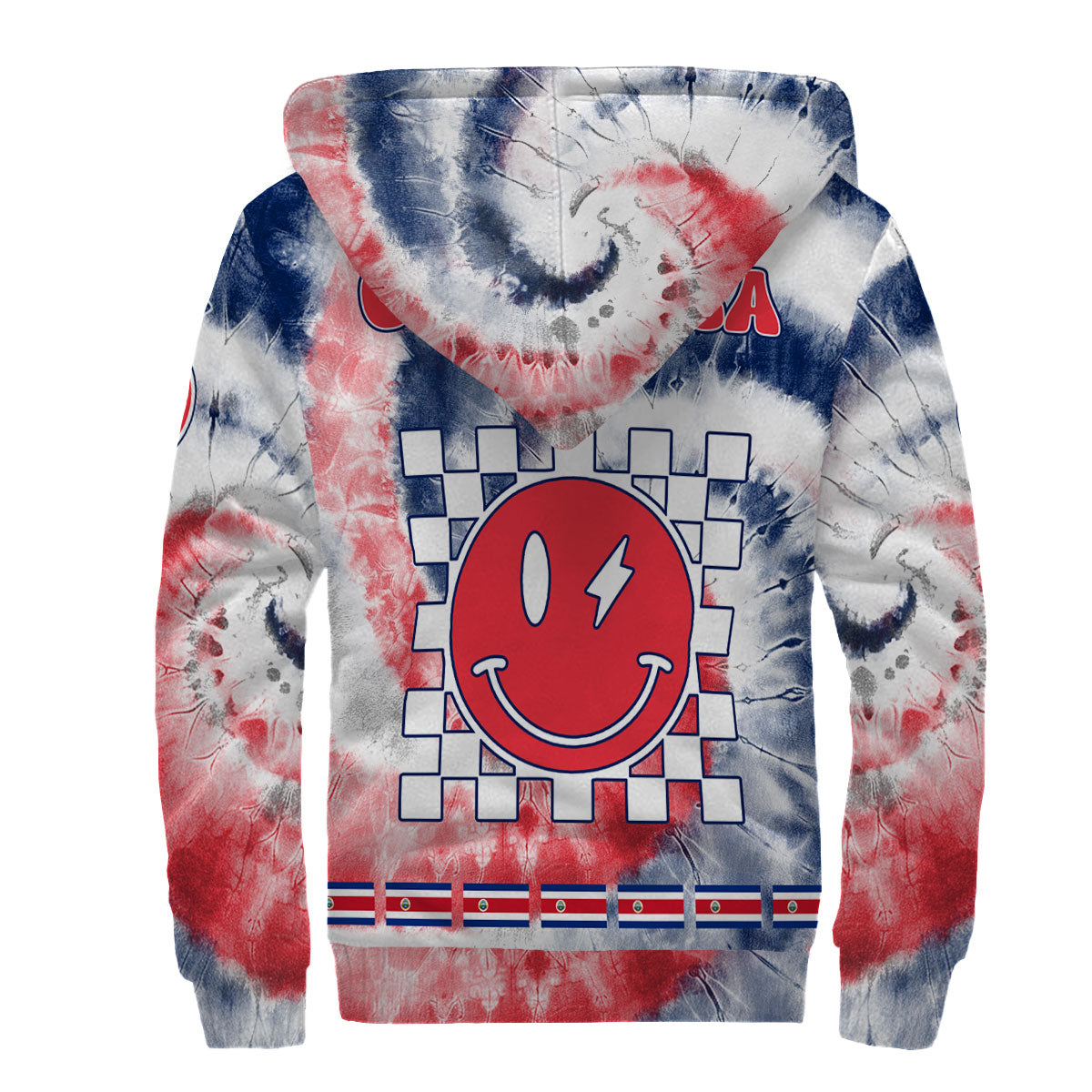 Costa Rica Sherpa Hoodie Custom Tie Dye Style 2