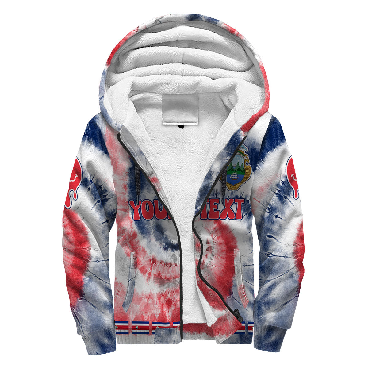 Costa Rica Sherpa Hoodie Custom Tie Dye Style 3