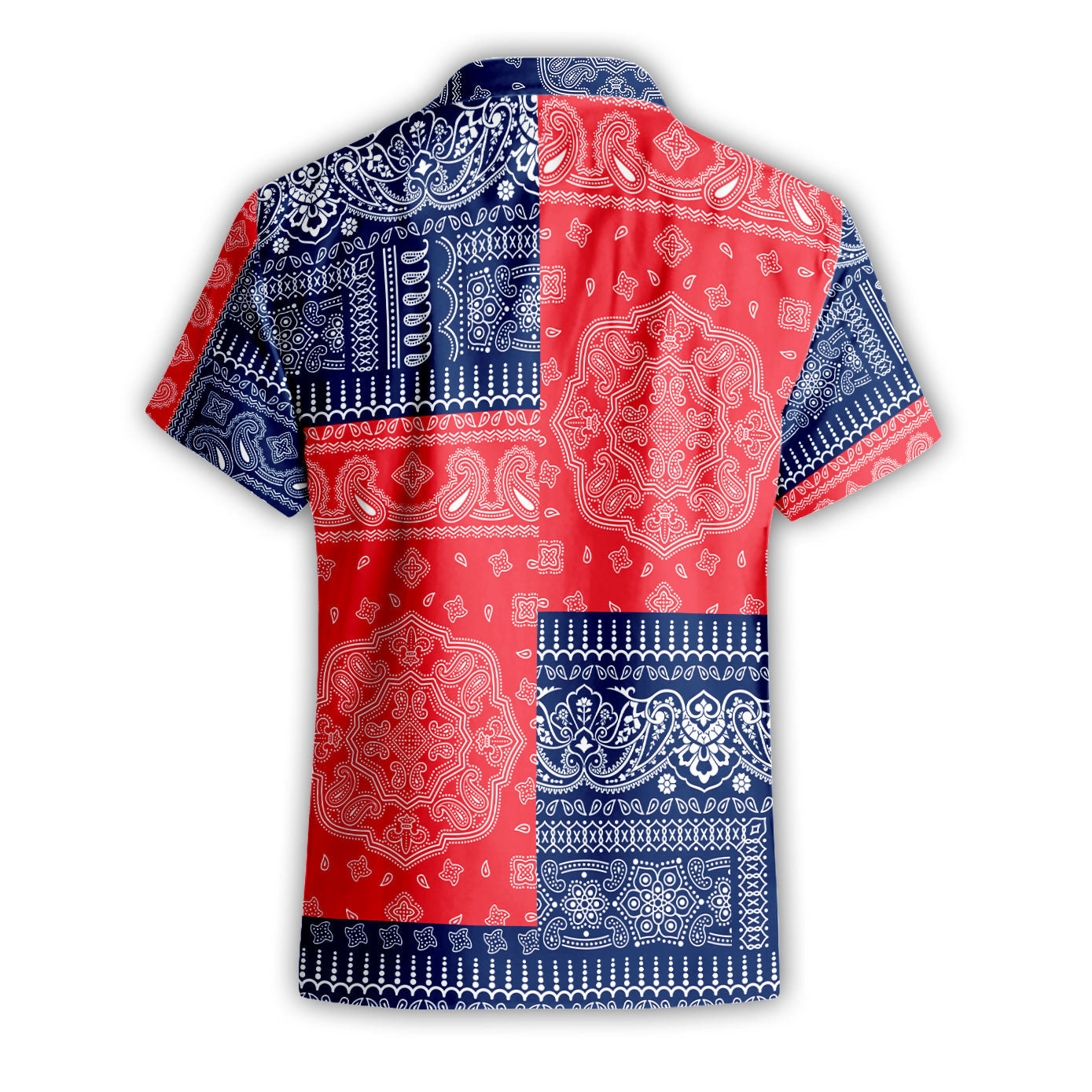 Costa Rica Short Sleeve Shirt Flag And Paisley Basic Style 3