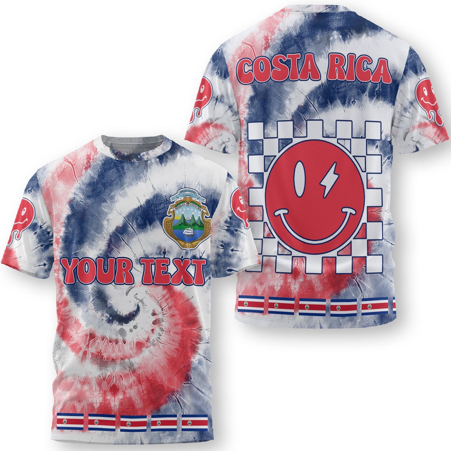 Costa Rica T Shirt Custom Tie Dye Style 3