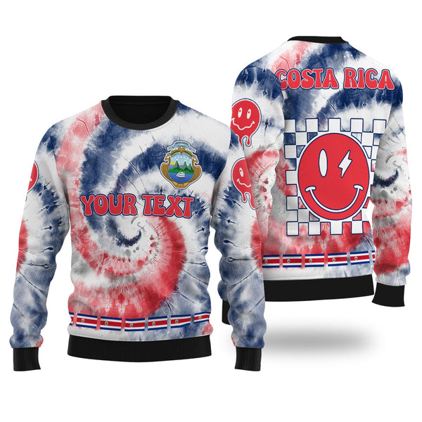 Costa Rica Ugly Sweater Custom Tie Dye Style 1