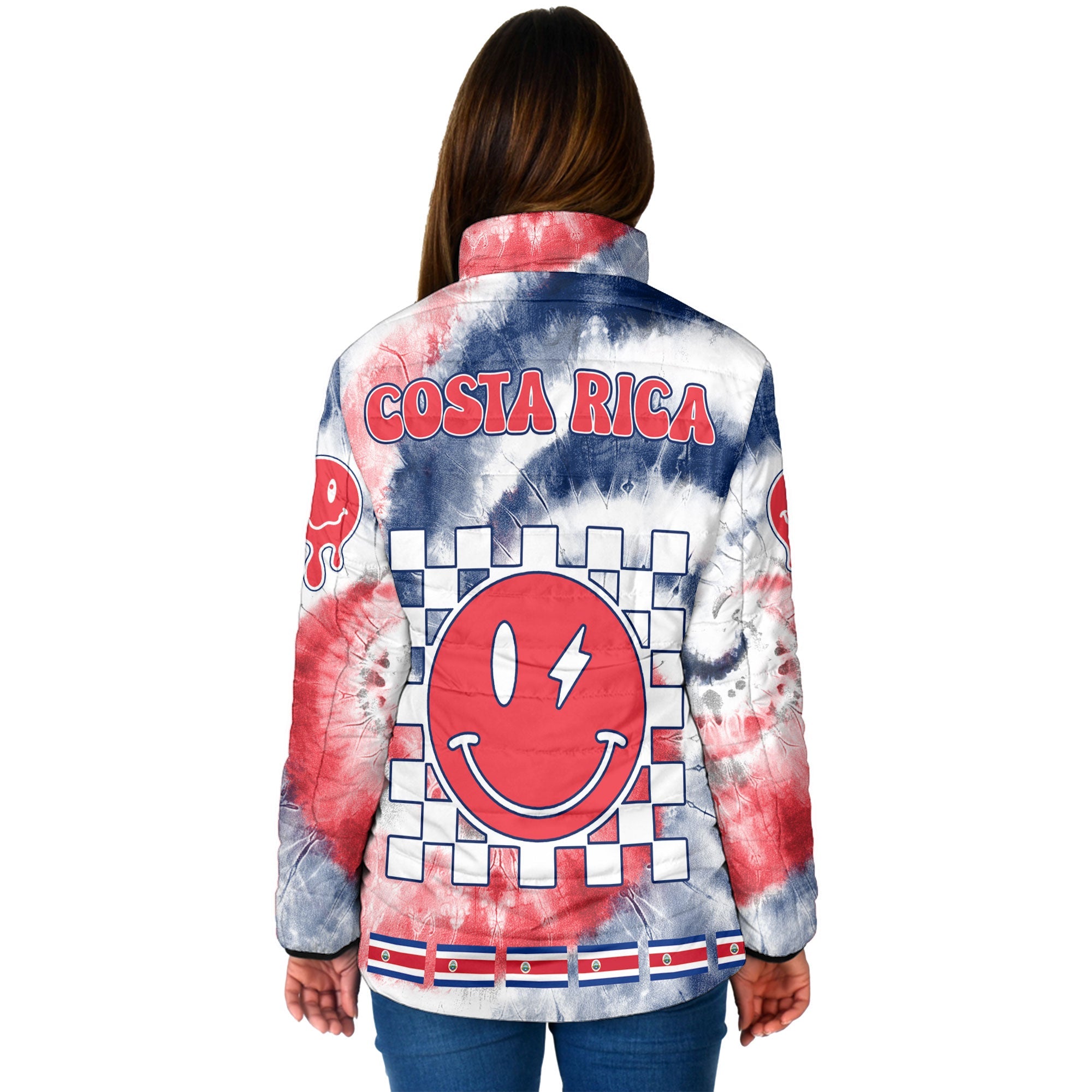 Costa Rica Women Padded Jacket Custom Tie Dye Style 2