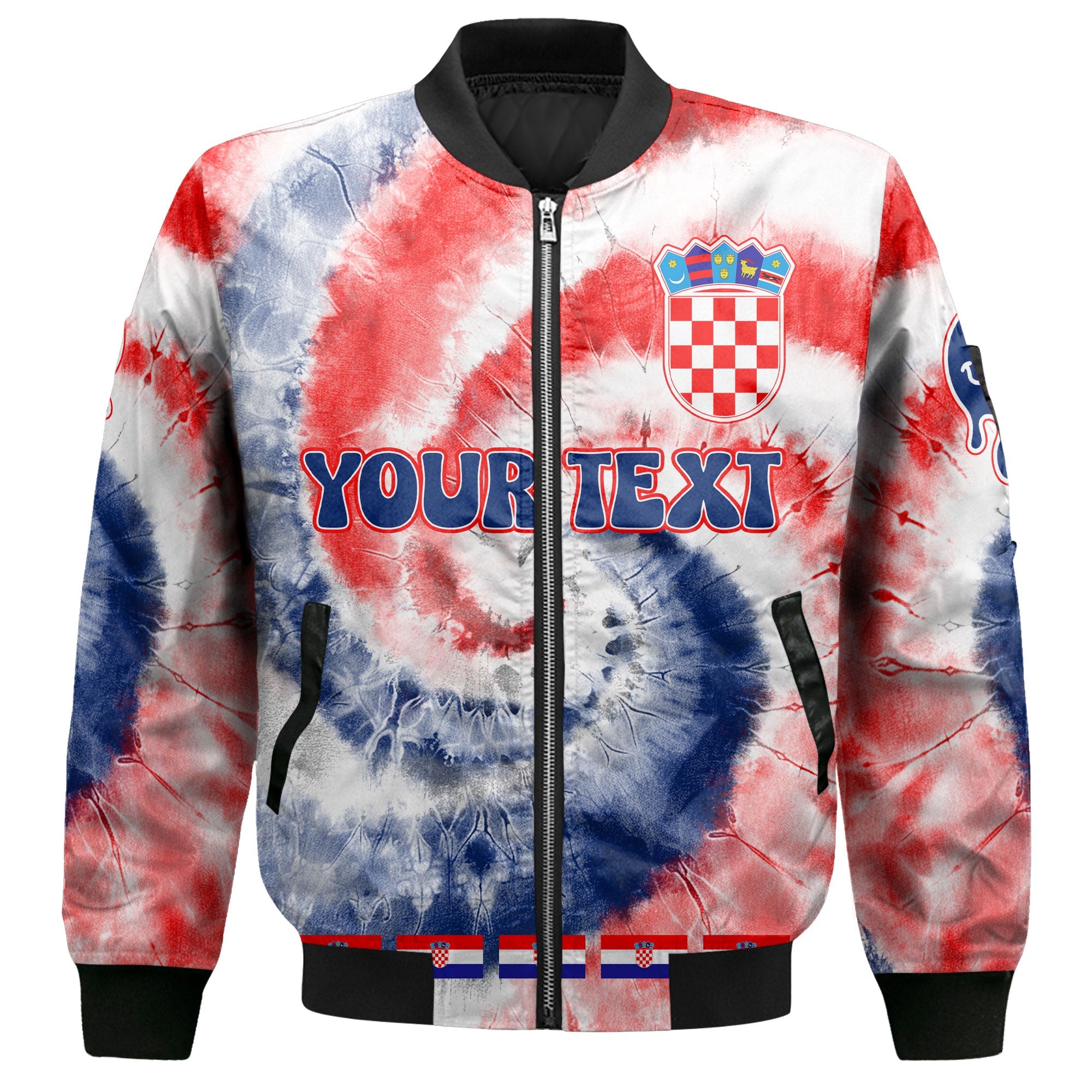 Croatia Bomber Jacket Custom Tie Dye Style 2