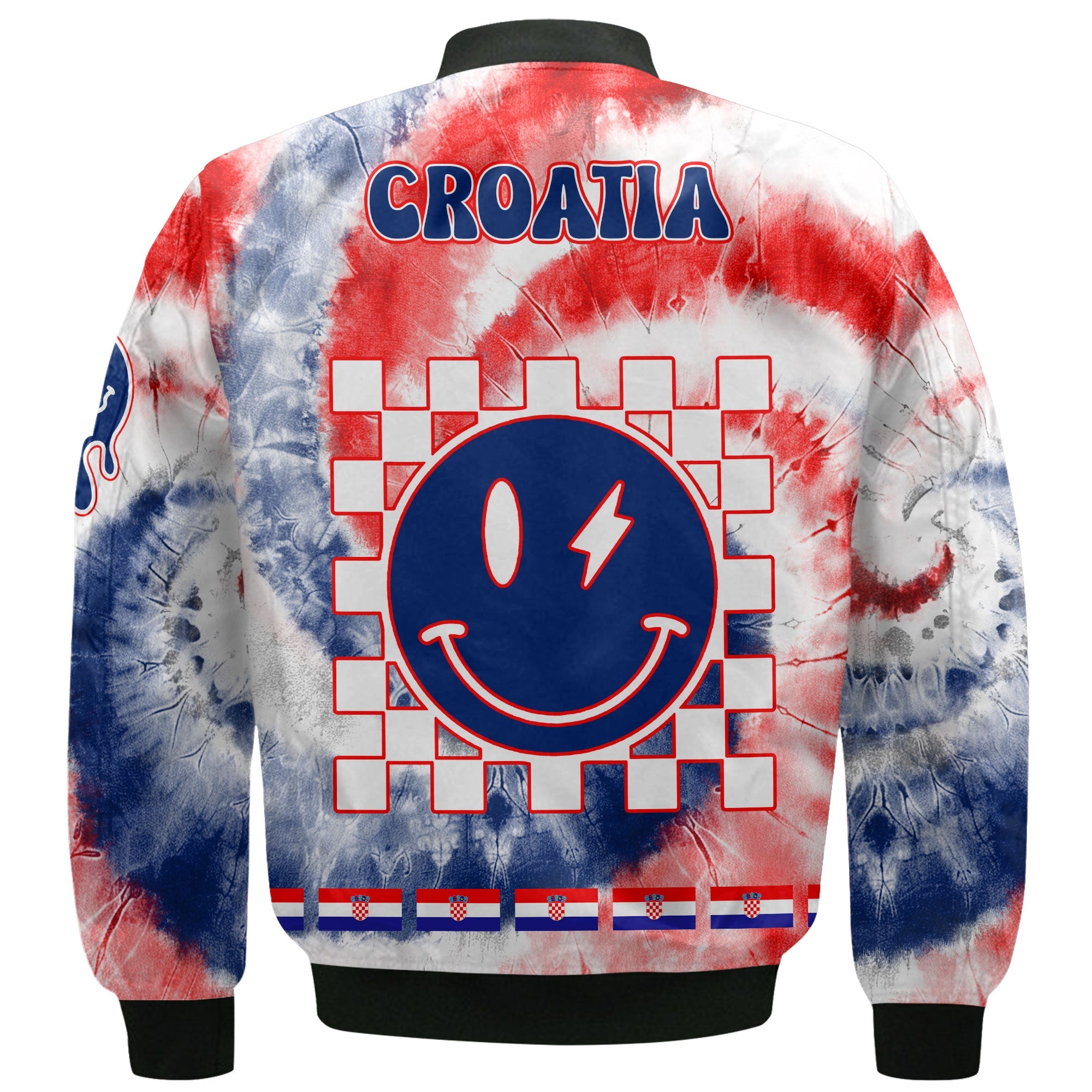 Croatia Bomber Jacket Custom Tie Dye Style 3