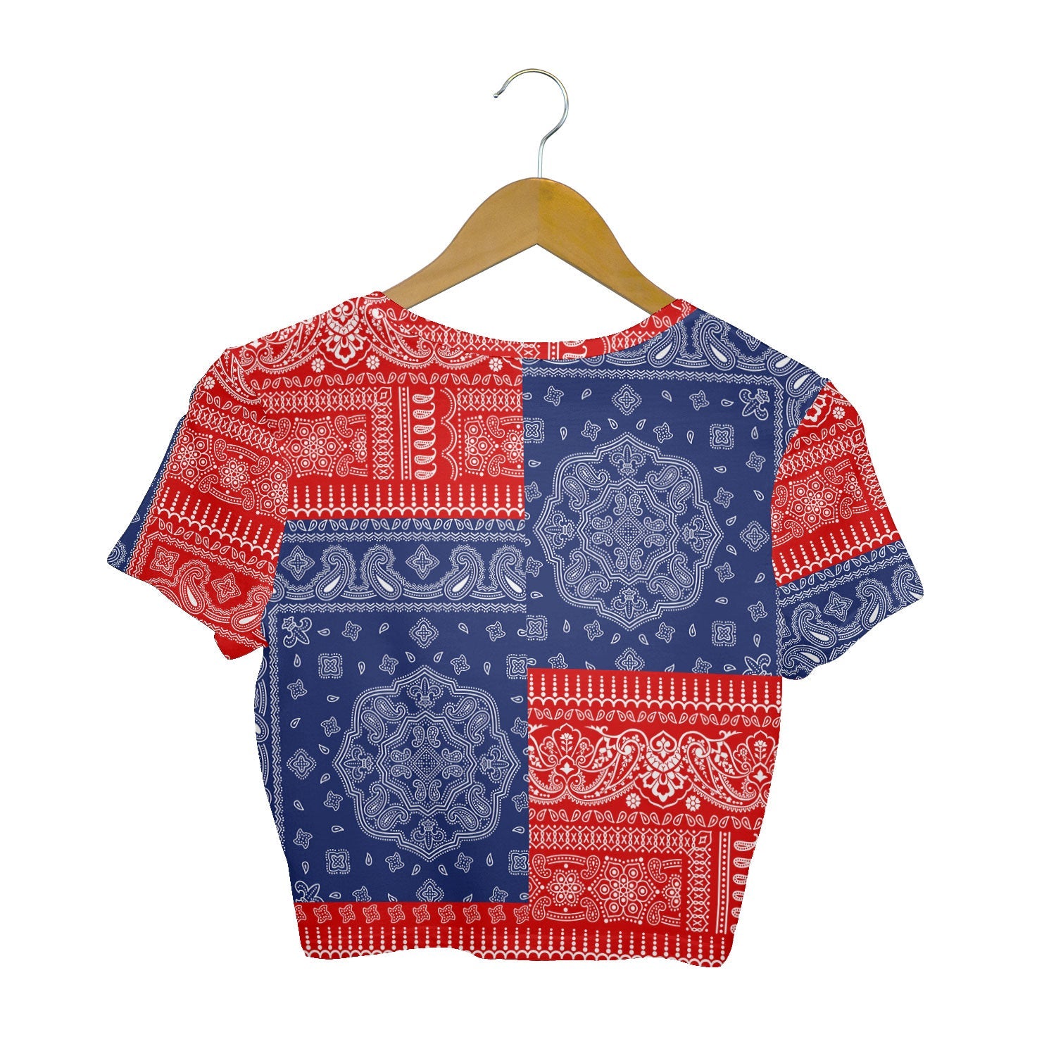 Croatia Croptop T Shirt Flag And Paisley Basic Style 2