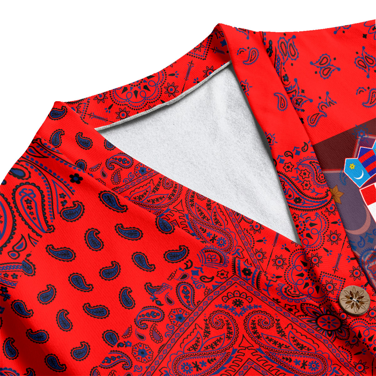 Croatia Fleece Cardigan Paisley Flag And Skull Style 4