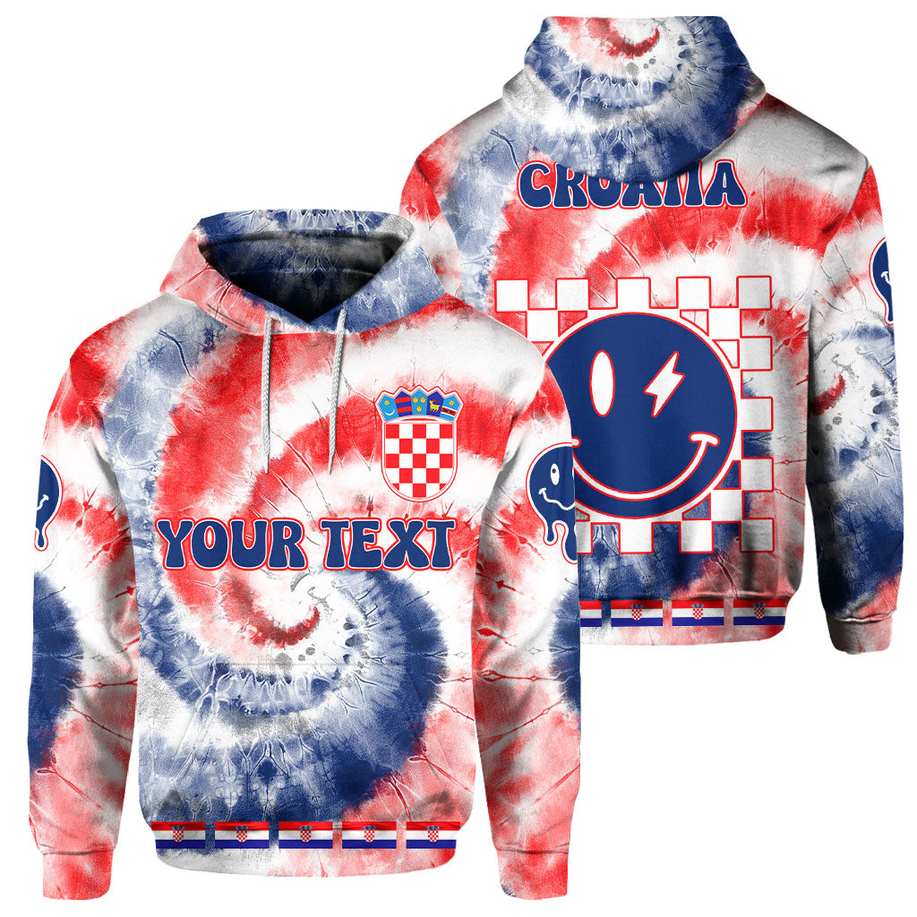 Croatia Hoodie Custom Tie Dye Style 1