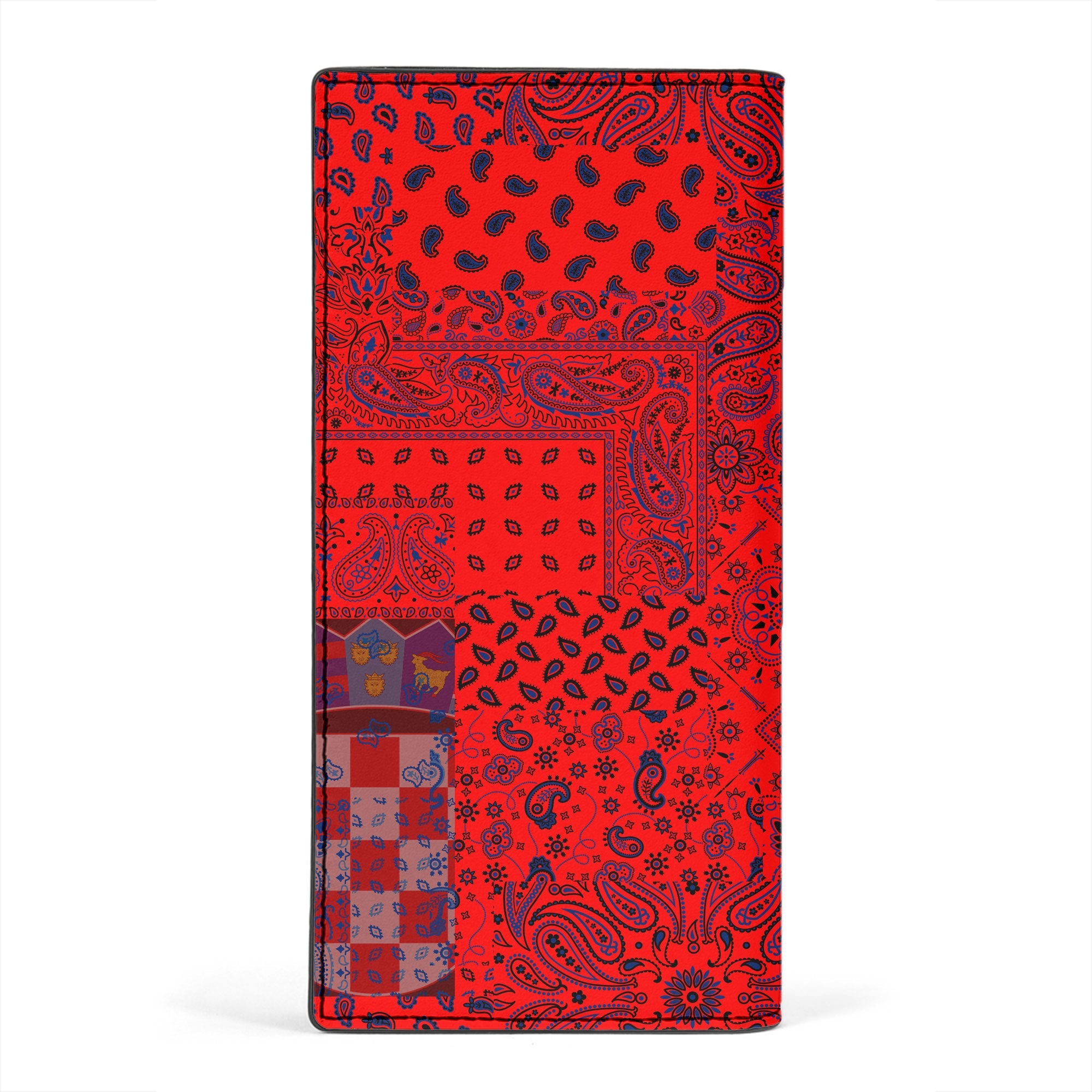 Croatia Leather Wallet Paisley Flag And Skull Style 2