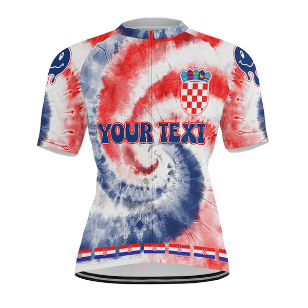 Croatia Men Cycling Jersey Custom Tie Dye Style 1