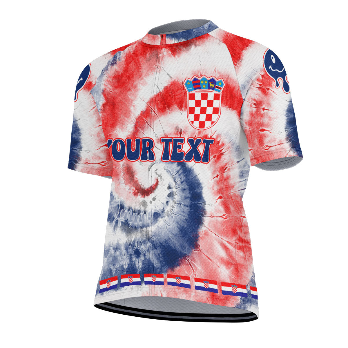 Croatia Men Cycling Jersey Custom Tie Dye Style 2