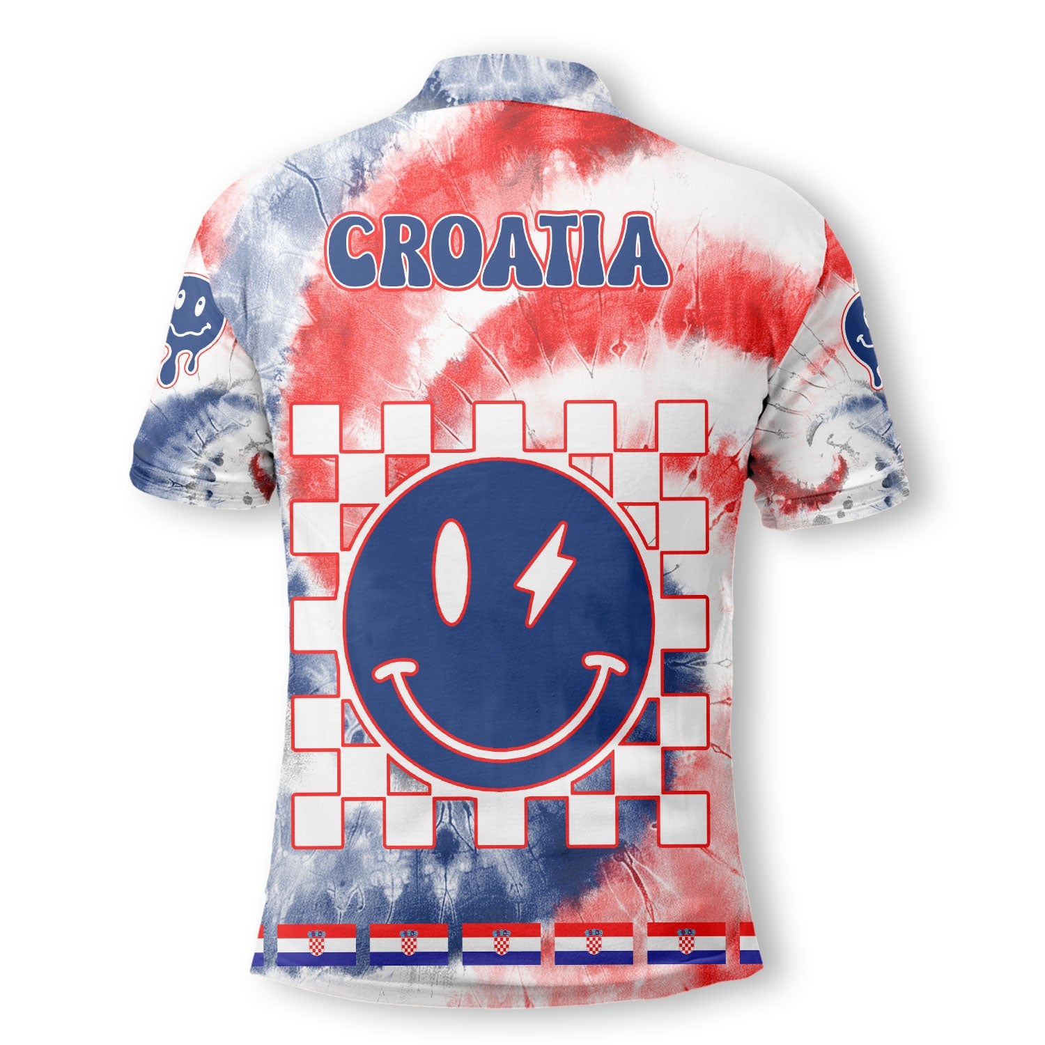 Croatia Polo Shirt Custom Tie Dye Style 3