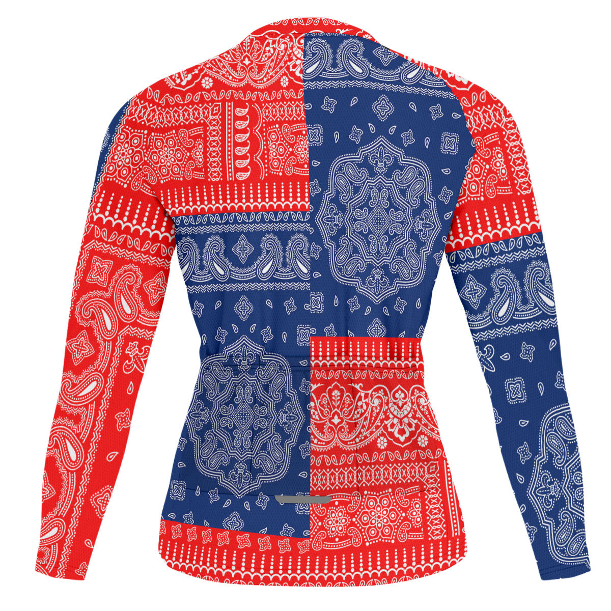 Croatia Raglan Men Cycling Jersey Long Sleeve Flag And Paisley Basic Style 2