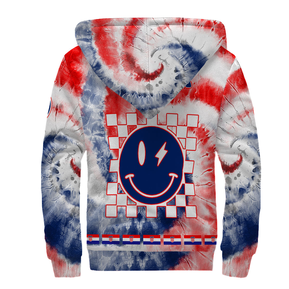 Croatia Sherpa Hoodie Custom Tie Dye Style 2