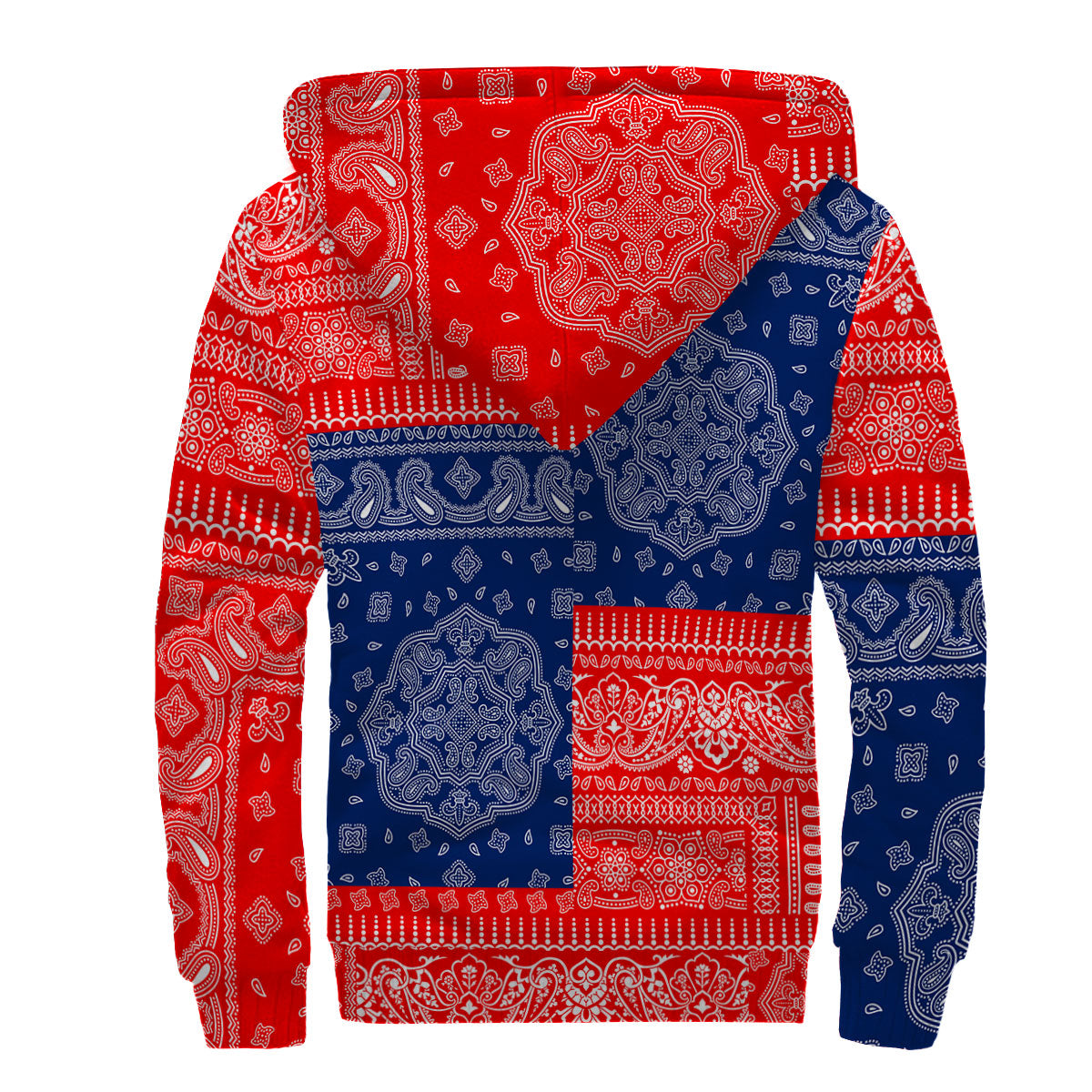 Croatia Sherpa Hoodie Flag And Paisley Basic Style 2