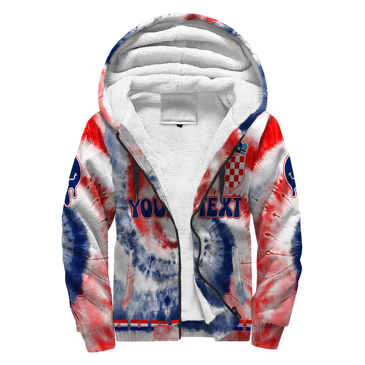 Croatia Sherpa Hoodie Custom Tie Dye Style 3