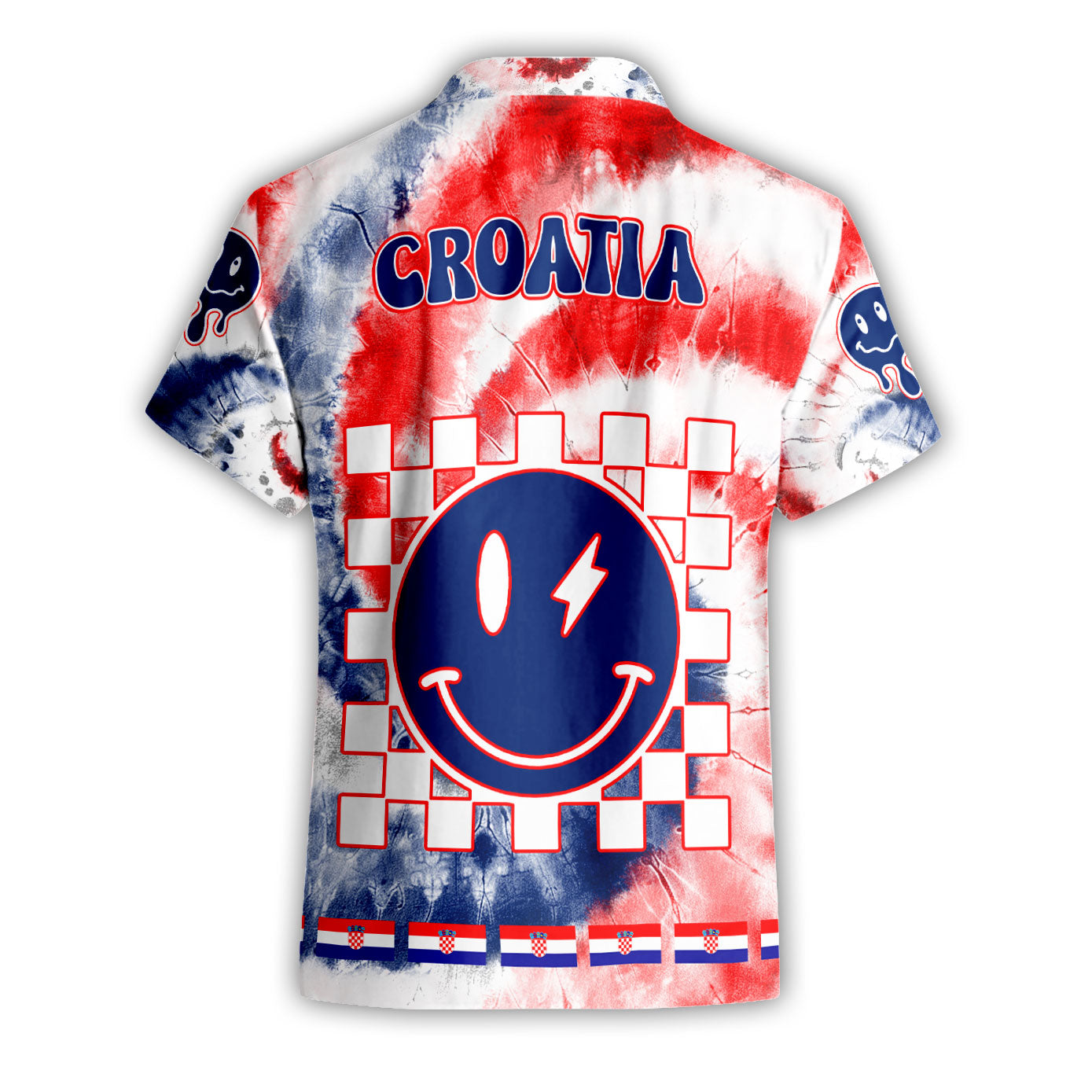 Croatia Short Sleeve Shirt Custom Tie Dye Style 2