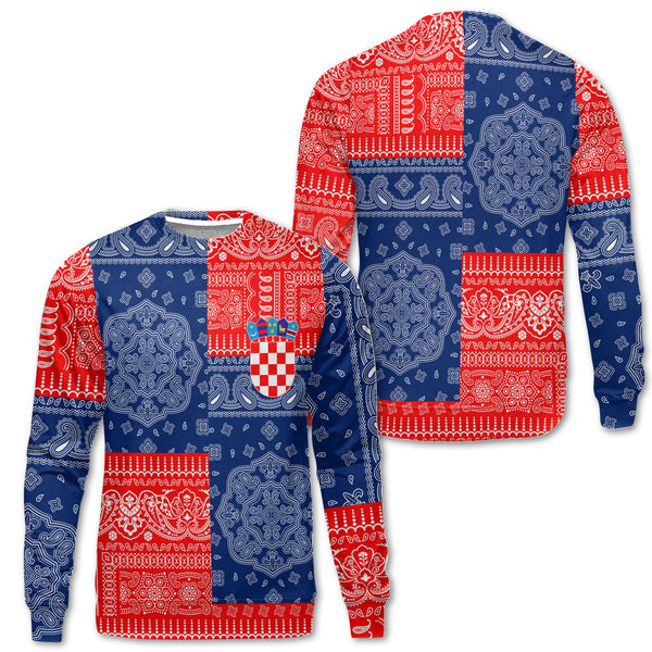 Croatia Sweatshirt Flag And Paisley Basic Style 1