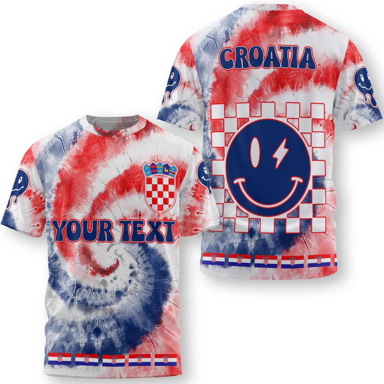 Croatia T Shirt Custom Tie Dye Style 3