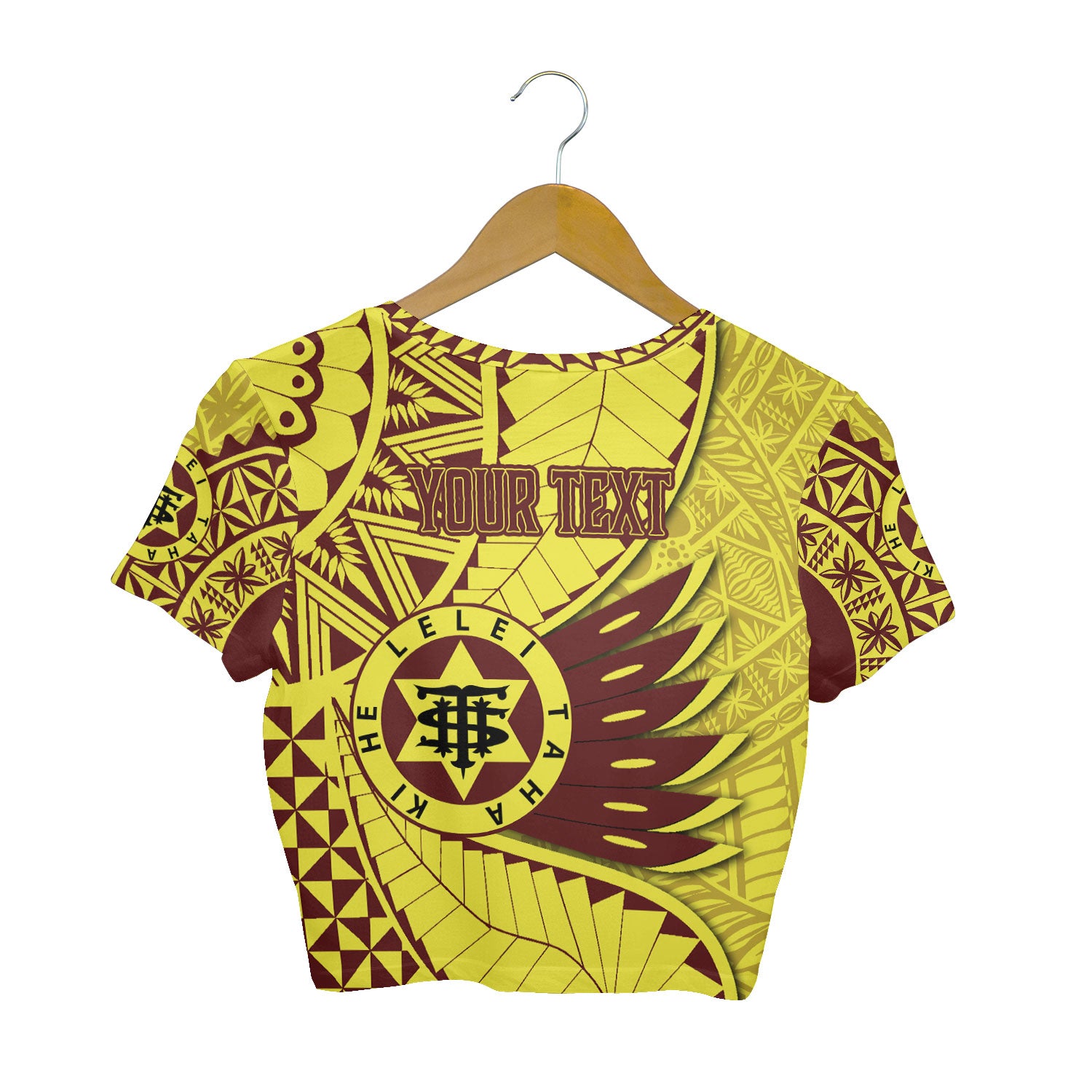 Custom Tonga High School Croptop T Shirt Tonga Golden Style