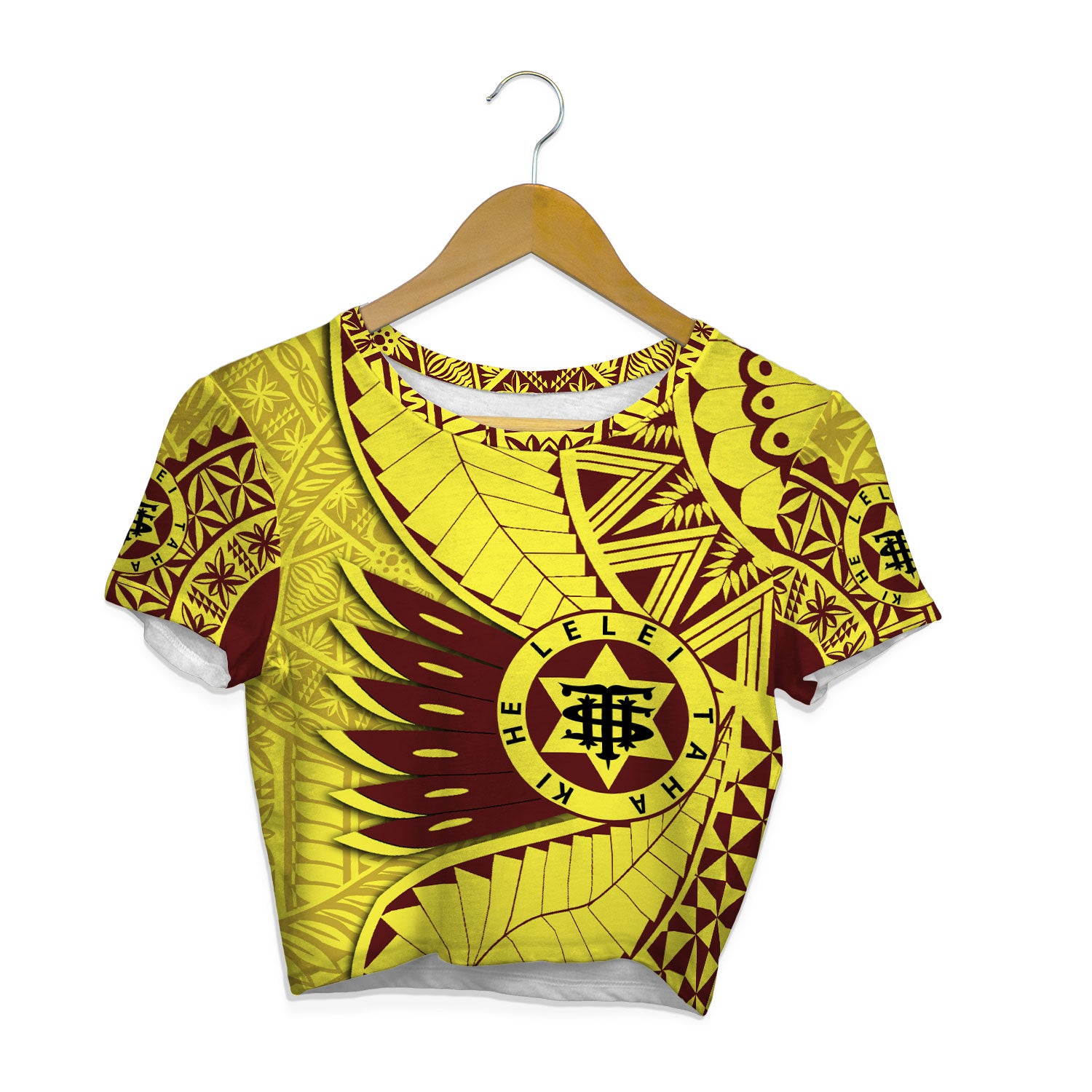 Custom Tonga High School Croptop T Shirt Tonga Golden Style