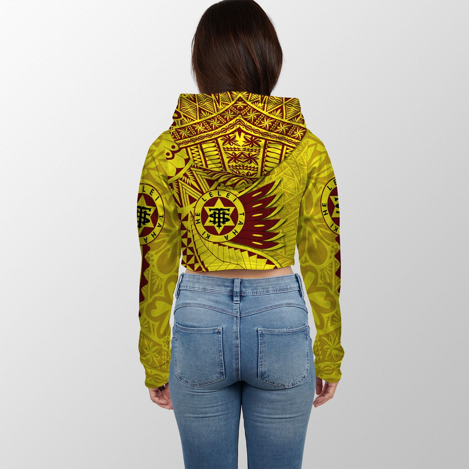 Custom Tonga High School Croptop Hoodie Tonga Golden Style