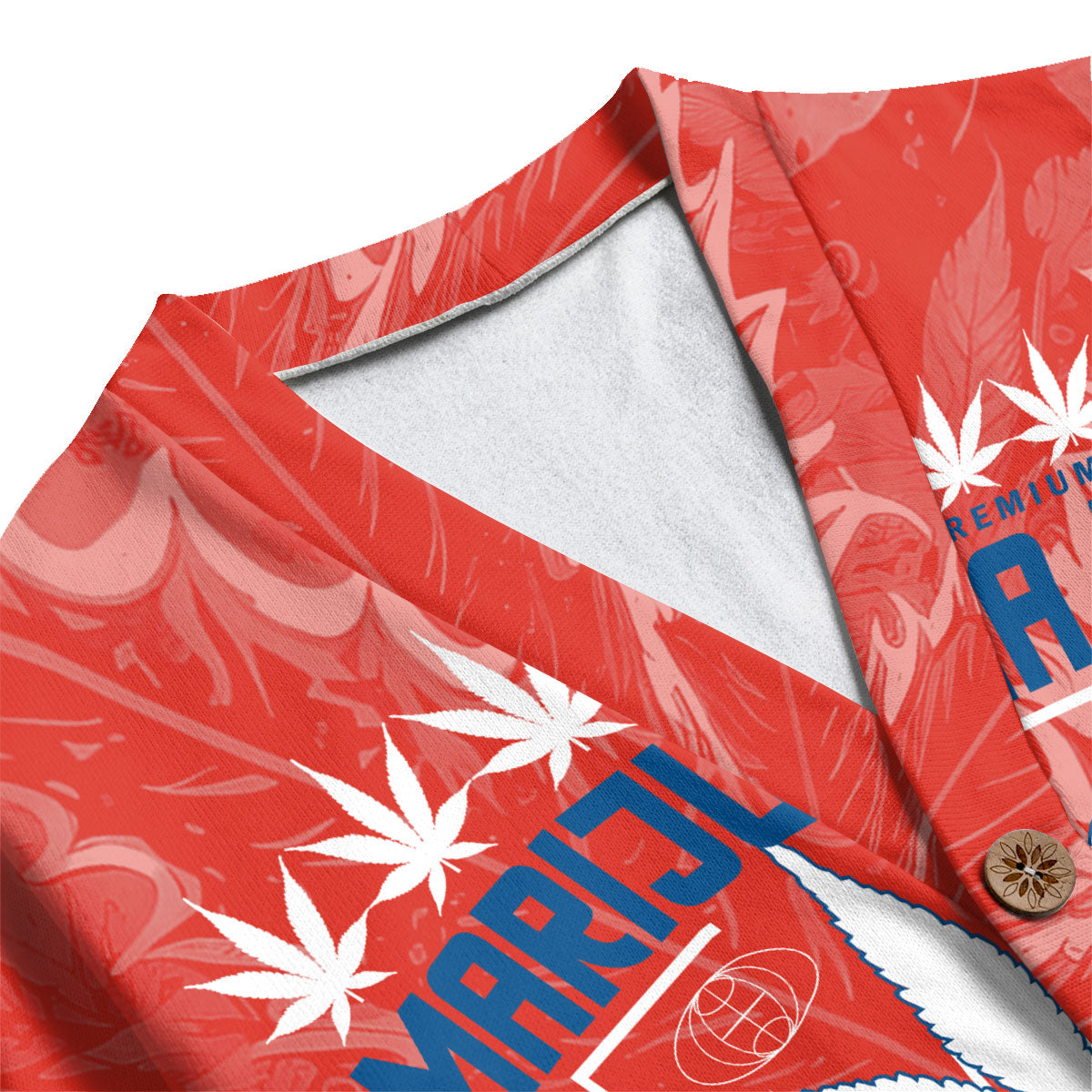 Cuba Fleece Cardigan Flag & Coat Of Arms Marijuanas Style