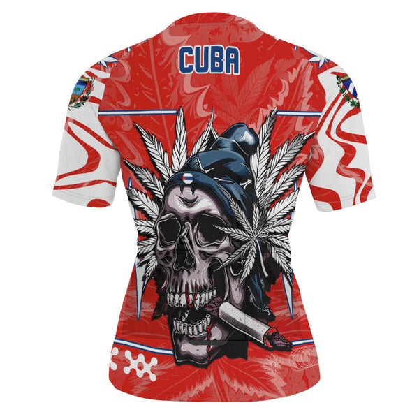 Cuba Men's Cycling Jersey Flag & Coat Of Arms Marijuanas Style